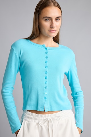Defacto Slim Fit Bisiklet Yaka Düğmeli Ribana Uzun Kollu Basic Hırka I9576ax26autr111 Turkuaz-tr111