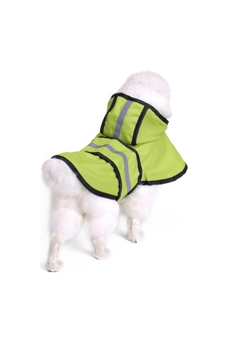Pet Yansıtıcı Yağmurluk Büyük Köpek Panço, Boyut: M Floresan Yeşil