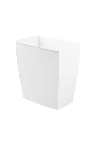 Lexroo White - Mono Wastebasket Trash Can - Rectangular, White Çok Renkli