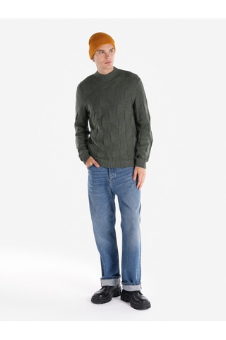 Colin's Colins Regular Fit Balıkçı Yaka Yeşil Erkek Kazak Cl1065745 Haki