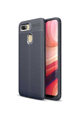 Oppo Ax7 Kılıf Zore Niss Deri Desenli Silikon Kılıf