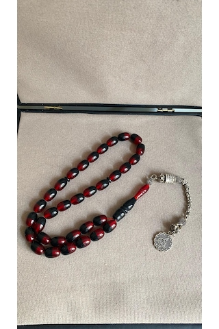 Ateş Kehribar Kutulu Tesbih