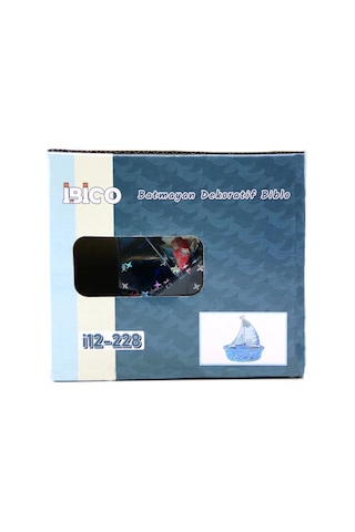 Mavi Su Gemi - Balık Gemi Mika Şişe Yüzen Batmayan Dekoratif Biblo Akvaryum 10 - 12cm Bx40