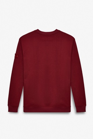 Grımelange OLLIE Erkek Bisiklet Yaka Regular Uzun Kollu Nakış Detaylı Bordo Sweatshirt