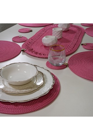 Supla Zdh-246 Yuvarlak Zengin Set Runner Pembe
