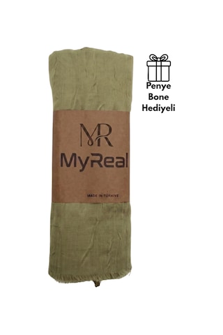 Myreal Bambu Kraş Şal Fıstık Yeşili - Ütü Gerektirmeyen Doğal Doku 90x200 Cm