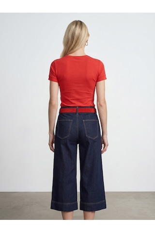 DİLVİN 32637 Bisiklet Yaka T-shirt-kırmızı