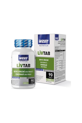 West Nutrition Livtab Milk Thistle & Enginar Eki 1000 Mg 90 Tablet