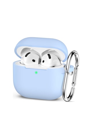 Apple Uyumlu AirPods Pro 3 İle Kılıf Standart Yumuşak Silikon Case Açık Mavi