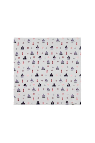 Civil Baby Yelken Baskılı Müslin 75x75 Battaniye - Beyaz