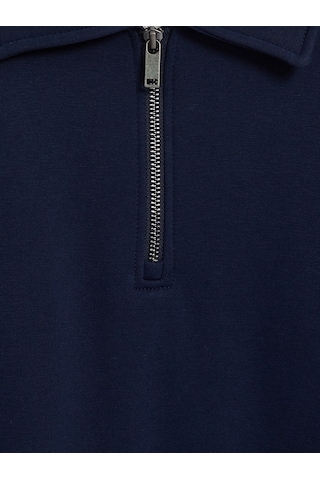 Lcw Vision Lacivert Polo Yaka Erkek Kalın Sweatshirt