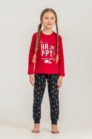 Rolypoly Be Happy Everyday Anne Kız Kırmızı Uzun Kol Pijama Takım Rp3932-a-v1 Rp3932-a-v1