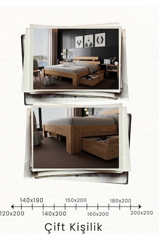 Lotus 4 Çekmeceli Çift Kişilik Mdf Karyola