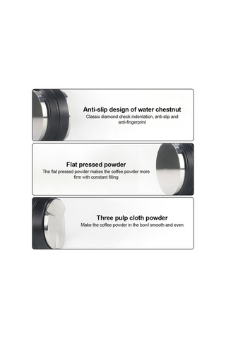 Pazly 53mm Paslanmaz Çelik Kahve Dağıtıcı & Sıkıştırıcı - 2 Başlık, Ayarlanabilir Yükseklik, Anti-kaymaz Desenli Espresso Aksesuarı Siyah Siyah