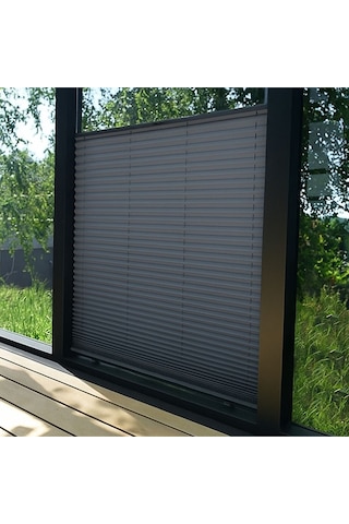 Perdema Kancalı/vidalı Blackout Plise Karartma Cam Balkon Perdesi - Ofis Perdesi - Mutfak Perdesi - Salon Antrasit V05