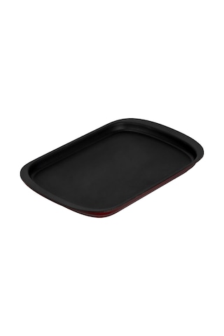 Lava Döküm Dikdörtgen Servis Tabağı Ölçü 32x20cm.-bordo Bordo