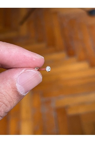 316 Cerrahi Çelik Tragus Helix Kıkırdak Conch Minimal Tek Taş Piercing Rose