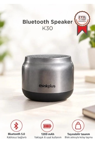Bluetooth Hoparlör Taşınabilir Kablosuz Speaker K30 Siyah Müzik Ses Cihazı Küçük Boyut