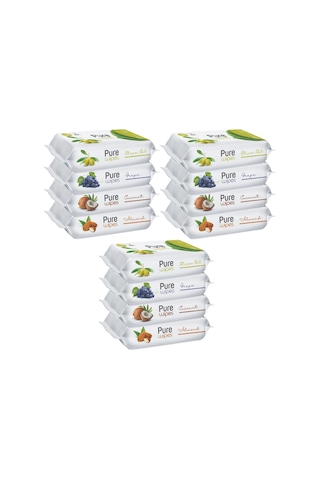 Pure Baby Wipes Islak Havlu Mendil 50 Yaprak 12'li Set