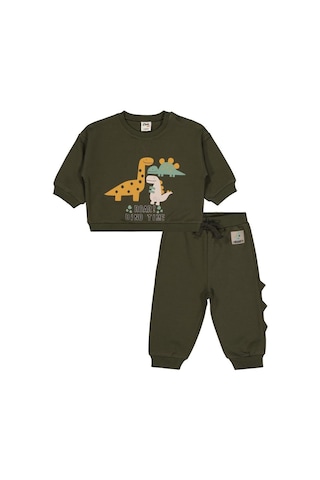 Civil Baby Dino Baskılı 6-18 Ay Takım - Yeşil Haki
