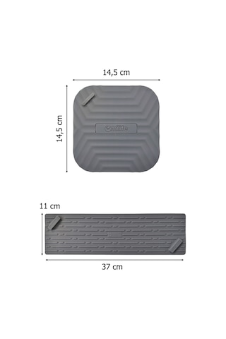 2'li Set Gri Uzun Ve Gri Kare Silikon Gider Kapağı Koku Önleyici Banyo Mutfak Gider Tıkacı