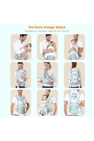 Xindoker Pamuklu Bebek Taşıma Koltuğu - Multifonksiyonel Bel Aleti, Hava Geçirgen, Rahat Oturma, Yeşil/pembe/koyu Mavi Seçenekleri