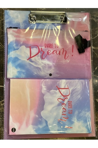 Dare To Dream 3lü Set Pembe Sekreterlik Kalemlik Ve Defter