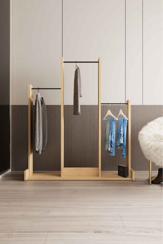 Decormet Salvitor 3lü Elbise Askısı Safir Meşe Çok Renkli