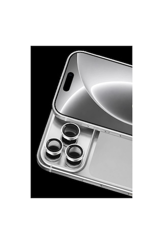 Newface Apple iPhone Uyumlu, 18 Pro Max Raze Metal Kamera Lens - Gümüş