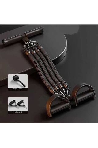 Pazly 1 Adet 4 Ü 1 Arada Ayarlanabilir Dirençli Germe Lastiği Pedallı Kollu Mekik Tüm Vücut Egzersiz Kiti, Evde Kullanım İçin Gül Kırmızısı Siyah Altın Renkli, Kadınlar Günü Hediyesi Altın