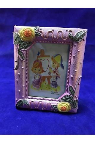 9x13 Cm Plastik Fotoğraf Çerçevesi - Renkli Çiçek Desenli Camlı Çerçeve