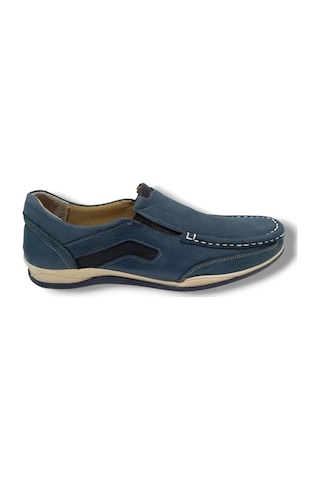 Master 1703-25 Hakiki Nubuk Deri Anatomik Casual Erkek Ayakkabı Mavi