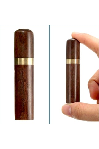 Omeniv Abanoz Ahşap Pirinç Kutu Kapsül Tüp İlaç İğne Outdoor