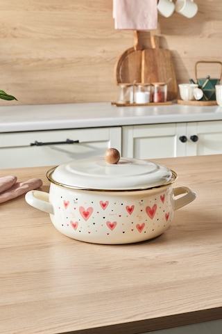 Karaca Pink Love Emaye Karnıyarık Tencere 22 cm – 3,80 L