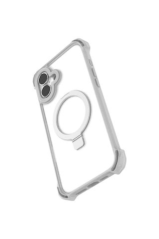 Apple Uyumlu iPhone 16 Kılıf Magsafe Şarj Özellikli Raptic Dual Serisi Şeffaf Standlı Kapak Şeffaf