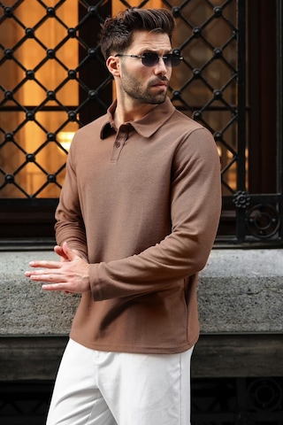 Madmext Vizon Gömlek Yaka Dokulu Regular Fit Erkek Sweatshirt E7203