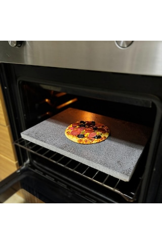 Bazalt Pizza, Fırın Taşı, Ekmek, Mangal Taşı 30x35 Doğal Bazalt Pişirme Taşı