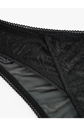 Koton Rahat Kalıp Dantel Detaylı Brief Külot Siyah 6slk30177mk