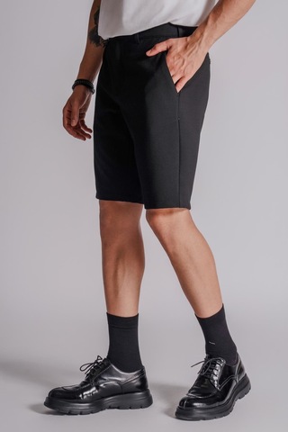 Braccas Erkek Yandan Cepli Klasik Bel Slim Fit Chino Şort Siyah Siyah