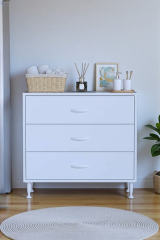 Eliusta Seçer 3 Çekmeceli 80 Cm Banyo Ve Mutfak Dolabı Beyaz 80x75x32,5 Cm Çok Amaçlı Organizer Dolap Beyaz