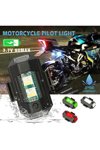 6 Adet Şarjlı Mini Led Işık/motor Çakar Led/drone Işığı/anti Çarpışma Uyarı  Işığı
