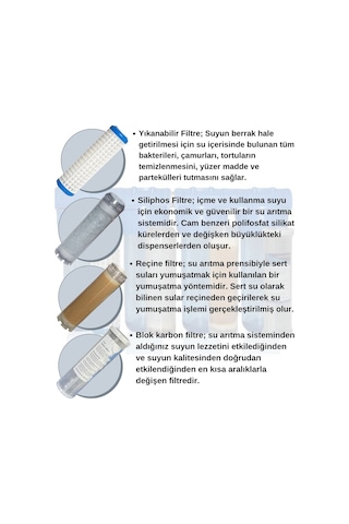 Evora Daire Bina Sayaç Girişi 4 Aşama Arıtma Filtresi Seti 10"