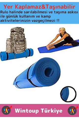 Özel Çift Taraflı Kaymaz Silinebilir Yoga Meditasyon Fitness Kamp Minderi 16 Mm Askılı Mat 2'li Set Çok Renkli