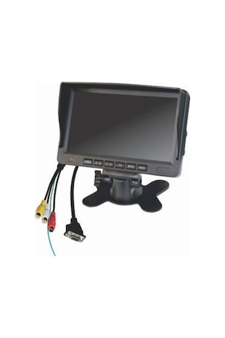 7" İnç Ayaklı Araç İçi Ön Kamera Ve Okul Taşıtı Monitörü Hd Led Panel Çift Kamera Girişli Vga Ses Girişli 12v-24v