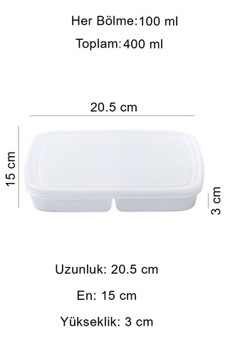 Krm Home 8 Adet Dondurulmuş Mini 4 Bölmeli 400 ML Et Sebze Saklama Kabı