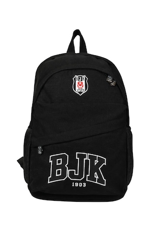 Beşiktaş Lisanslı Siyah Nakış Logolu Sırt Çantası - 3 Bölmeli İlkokul Ve Ortaokul Çantası
