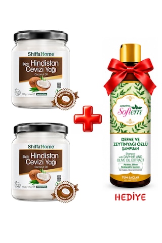 2 Adet Hindistan Cevizi Yağı 170ml Defne Ve Zeytin Yağı Özlü Şampuan 400ml Hediye 700 ML