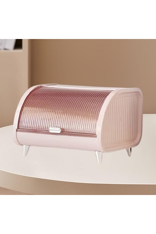 Homyl Kozmetik Saklama Kutusu Mutfak Kabı Fırın Kahve Pembe