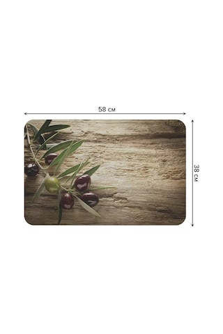 Joyarty Dikdörtgen Bulaşık Kurutma Matı "zeytin Dalı" 241485881 Kahverengi