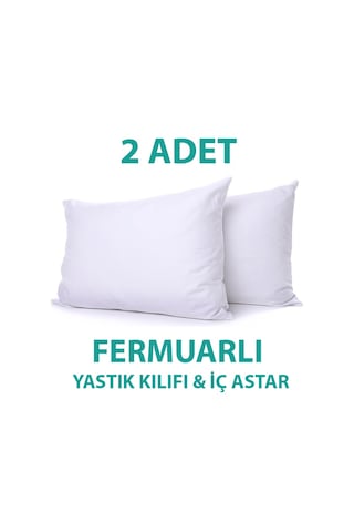 Suvay Pamuklu Fermuarlı İç Yastık Kılıfı Beyaz Renkli İç Astar